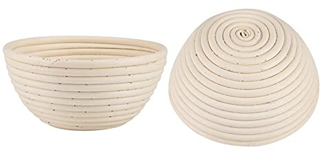 2 piezas de pasta redonda a prueba de pan con cestas de ratán en ascenso, 7 pulgadas europeas Banneton Banneton Banker para cocinar con levadura nature y profesional