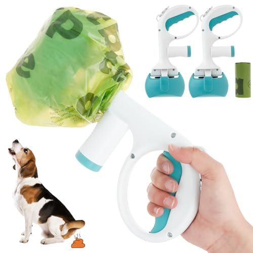 2 Stück Hundekotschaufel,28 * 10cm,Hundekotsammler aus Kunststoff, Kinderfreundlich,Tragbar Leicht und Langlebigem Hundekotgreifer für Rasen im Freien Gras und Kies für Hunde und Katzen(grün)