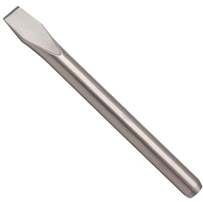 Cincel de acero al carbono 120x10x10mm, ideal para trabajos de desbaste y acabados en madera y metal.