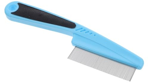 LOLIPPYY Pettine a Denti Fini per Prevenzione della Forfora e Pettinatura Morbida in Acciaio Inossidabile Blu Design Professionale per Chioma e Animali