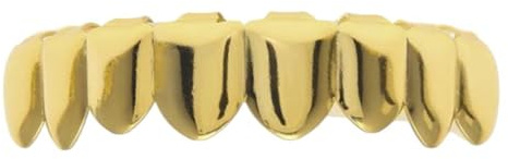 QUXVUIS Oben Unten Falsche Zähne Halloween Mund Grills Geschenke Zahn Leistung Party Haushalt Weihnachten Festival Cosplay, Gold, Oben