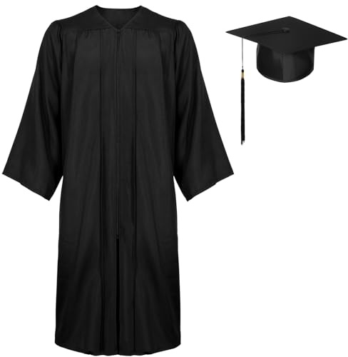 AUYAO Toge universitetsexamen och diplomhatt för vuxna, diplom toga-set med examenshatt justerbar keps för herr dam ungkarl, skola, master doktor high school universitet9(S-L)