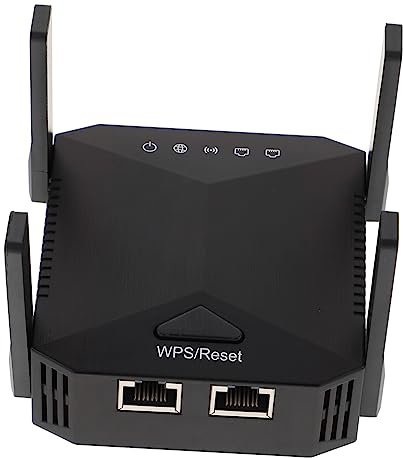 Repetidor WiFi 300 Mbps 2.4 GHz 4 Antenas Negro Abs | 802.11n, 220-240 V, Diseño Ventilación Lateral, Señal Inalámbrica Estable