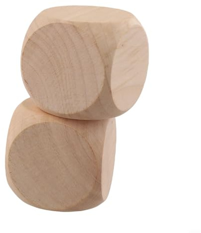 Yhenlovtt 10 dadi in legno grezzo vuoti, per fai da te, incisione, pittura o stampa, dadi da gioco personalizzati per la realizzazione di dadi da tavola (40 m)