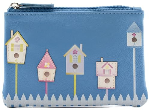 Mala läderapplikation och tryckt myntväska i läder 4115_11, Fågelhus, One Size, Modern