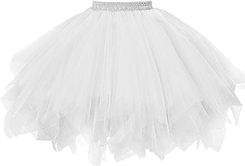 Tüll Rock Damen Tütü Rock Elastische Hohe Taille Ballettrock Petticoat Tanzkleid Halloween Karneval Kostüm