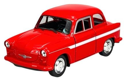 Generisch Modell Auto Kompatibel mit Trabant P50 / P60 Rot 1/34-1/39 Metal Modell Auto Die Cast Neu im Kasten