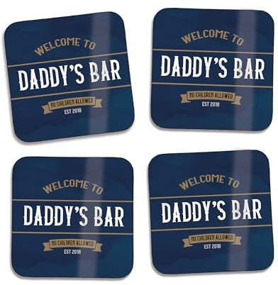Personalised Bar Accessories For Home Pub - Bar Gift Set Elevate your home pub accessories with our premium Personalised Bar Accessories Gift Set. (Set of 4 Coasters)