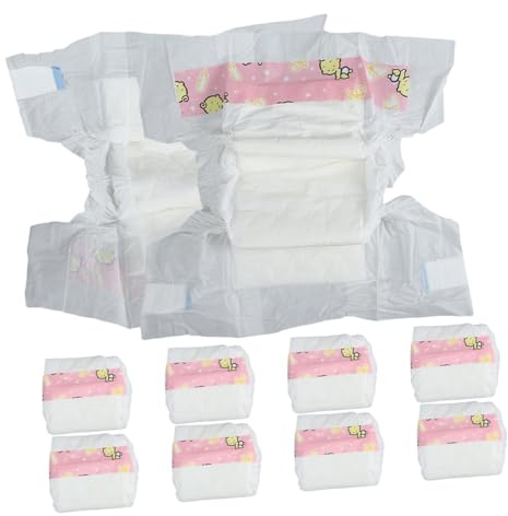 Toyvian 10 Pañales para Muñecas de 45 Cm (18 Pulgadas) - Ropa Interior para Muñecas Reborn Y Accesorios
