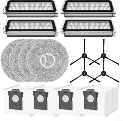 Para Cecotec para Conga X70 Robot Partes de Aspiradora Kit con Filtros de Alta Eficiencia Lavable Mopa Paños Bolsas de Polvo Cepillos Laterales