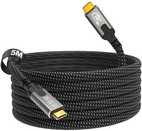 CABLAPTOP 5m usb c cable,USB C to USB C Cable,20 Gbps USB Cable Type C 3.2 Gen2, 240W USB C Charger Cable, 8K@30Hz, 4K@144Hz Video Transmission For laptop iphone Pro, Galaxy25/24 Dell XPS, SSD, Hub