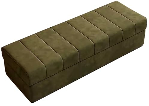 Moderne Schlafzimmerbank aus Massivholz mit Stauraum – stilvolle Eingangssitz, High-End-Design, Bettbank, kompaktes Sofa für Zuhause (Grün 120 cm)