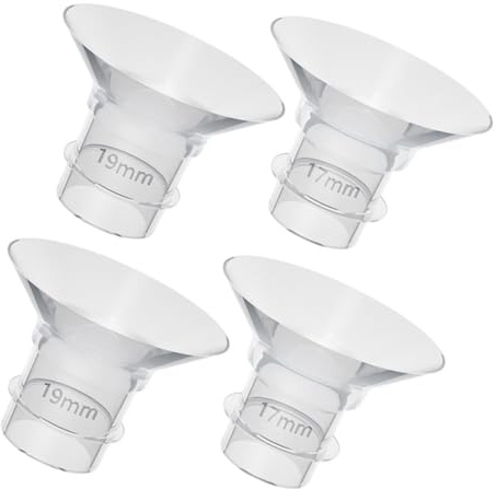 MAJORMENCH Lot de 4 Inserts de Bride en Silicone Souple pour Pompe à Lait Portable, Compatibles 17mm et 19mm, Sécurisés et Stérilisables la Vapeur, Accessoires pour Allaitement
