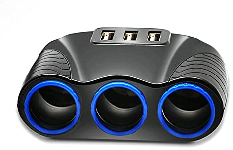 Splitter per presa auto 12-24V caricabatterie USB adattatore di corrente 3 prese porte converti 1 in veicoli tablet PC smartphone MP3 MP4 fotocamera digitale DVR GPS aspirapolvere frigorifero