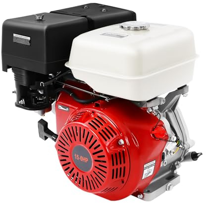 420 ccm, 4-takts bensinmotor 15 hk, industrimotor med 25 mm axel, universalmotor för gräsklippare, grästraktor, skakplatta, elgenerator, snöslunga, vedklyv och motorhacka 9,7 KW