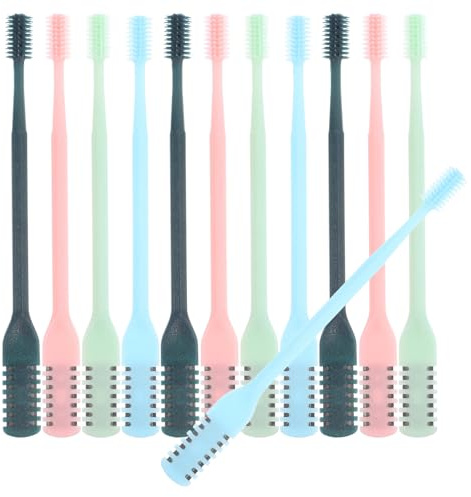 Operitacx Recortador de Vello Nasal para Hombres 12 Piezas de Acero Inoxidable y Plástico, Seguro y Portátil para Depilación y Orejas Color Aleatorio
