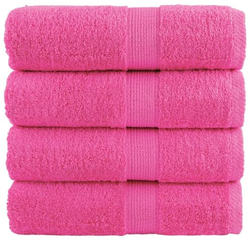 Mangloder SOLUND Lot de 4 serviettes de toilette Rose 30 x 30 cm en 100 % coton 600 g/m² Lot de 4 serviettes éponge absorbantes pour salle de bain, invités, sauna, plage et fitness, lavable en machine