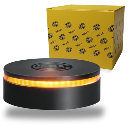 HELLA 2RL 455 256-001 LED-Luz de identificación omnidireccional - K-LED Rebelution - 12/24V - ámbar - atornillado - Cable: 150mm - Conector: Conector plano