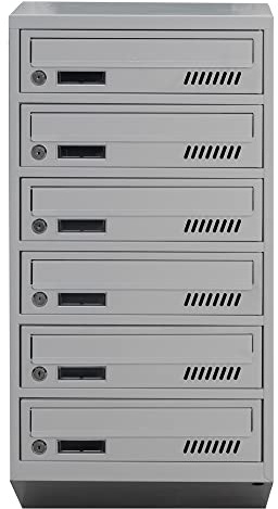 Mehrfamilienhaus Briefkastenanlage 6 Parteien GDS grau RAL 7035 20cm Tiefe | Innenmontage, DIN A4-Format, Grau RAL 7035, Einwurföffnung 33×2 cm, Tiefe 20cm, 2 Schlüssel, verzinkter Stahl,