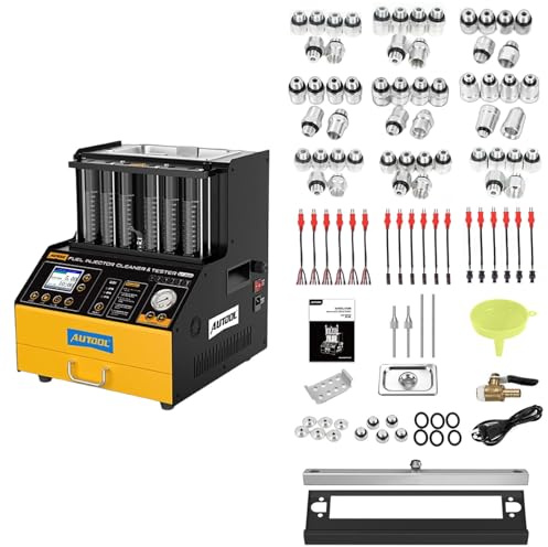AUTOOL Automotive 6-cylindrig 220V GDI bränsleinsprutningsrengöringsmaskin, EFI bränsleinsprutningsrengöringssats, FSI bränsleinsprutningstestare och rengöringsmedel för alla bensin- och bilmotorer sa