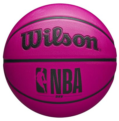 Wilson NBA DRV - Balón de Baloncesto para Exteriores con Bomba, Color Rosa, tamaño 6-28.5 Pulgadas
