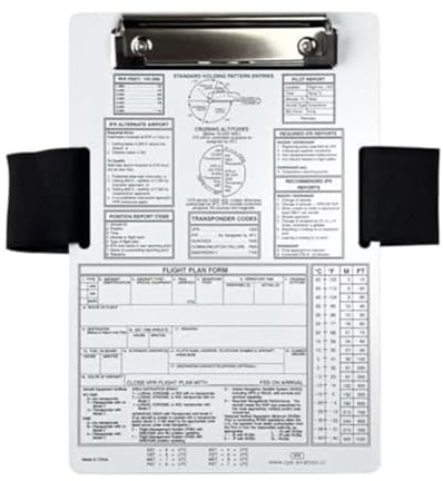 JNJOOD Porte-bloc pilote IFR, genouillère en aluminium amélioré, clip en métal aéronautique, porte-stylo utilitaire et sangle autocollante confortable en nylon , facile à installer, facile à