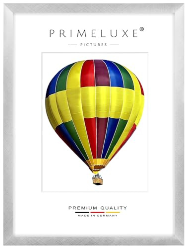PrimeLuxe Holz Bilderrahmen 20 x 30 cm (Bildmaß) in Alu-Criss-Cross | Farbe und Größe wählbar | Rahmen für Poster | Puzzle | Foto collage | MADE IN GERMANY