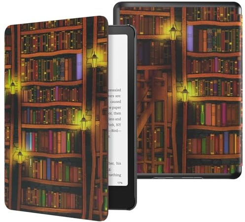 MoKo Hülle für 7 Kindle Paperwhite 12. Gen & Colorsoft,Bibliothek | Leicht&Schlank, Leichte PU, Auto Schlaf/Aufwach, für Kindle Paperwhite 12. Gen 2024&Kindle Colorsoft 1. Gen 2025/2026