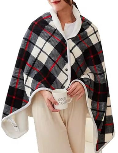 Manta Tipo Chal Con Calefacción Eléctrica USB, Capa Gruesa Cálida Y Portátil Para Invierno Con Botones Para Uso Aire Libre En Oficina En Hogar, 3 Configuraciones De Temperatura, Temporizador