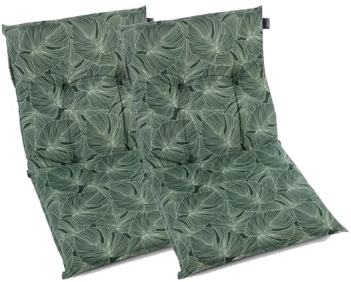 Niedriglehner Auflagen 2er 92,5x47 cm Gartenstuhl Grün Komfort 8 cm Outdoor