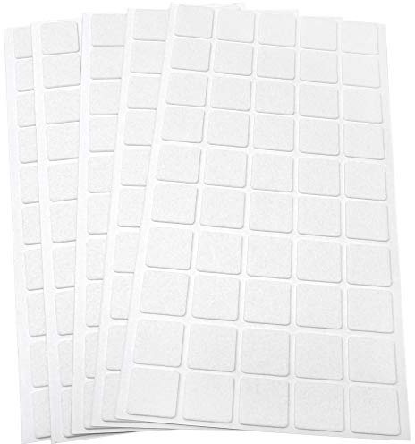 Adsamm FP-15-SA-WH-2020-50-5 FP-15-SA-WH-2020-50 250 x Felt Gliders, 20x20mm, White