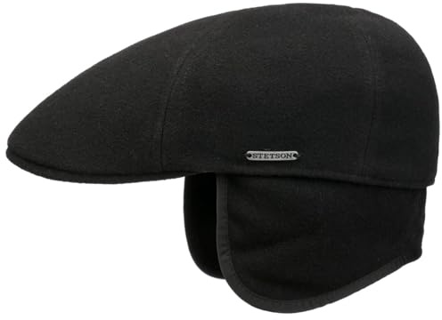 Stetson Texas Wool Schirmmütze Flatcap mit Ohrenklappen Nackenschutz Herren Herbst Winter