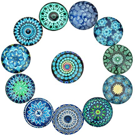 EXCEART Runde Glasaufkleber 20 Stück 0.98 Zoll Bunte Glasmosaik Fliesen Für Diy Schmuck Basteln Und Wohnkultur Zubehör