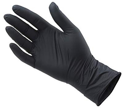 Einweg-Nitrilhandschuhe, Puderfrei, Schwarz, Größe L (Packung mit 100 Stück)