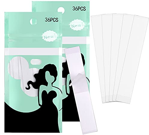 72Pcs Self Adhesive Double-Sided Fashion Body Tape, Safe tape Clear Bra Tape for Butt Pads Body Clothing (3.3x0.5Inch)
