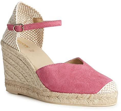 Geox Sandalo Espadrillas da donna D Gelsa con zeppa, Ciclamino, 39 EU