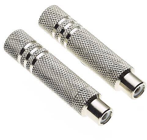 Keple 6,35mm Buchse zu Phono Cinch Buchsen Koppler - kompatibel mit Audio-Stecker Buchse Stereo Adapter Steckverbinder, Audio/Video-Stecker-zu-Stecker Löttyp Mono Stecker - 2 Stück