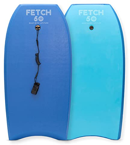 Fetch 50 Bodyboard de Performance pour Adulte de 111 cm avec Ficelle et Laisse Enroulée, Débutant à Intermédiaire, Bleu Marine