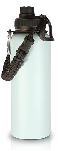 Volhoply 1200ml Trinkflasche Edelstahl,Doppelwandig Vakuum Isolierte Thermosflasche mit Paracord-Griff, Metall Auslaufsicher Water Bottle,BPA-Frei Thermoskanne für Sport,Outdoor (Nebel Blau,40 OZ)