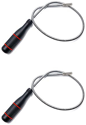 Sixfolo 2 Pièces Aimant Flexible,Outil de Ramassage Magnétique Aimant Mecanique Portable pour Ramassage Petites Pièces Écrous Boulons Vis Clé Pièces Automobiles (Longue 600mm)