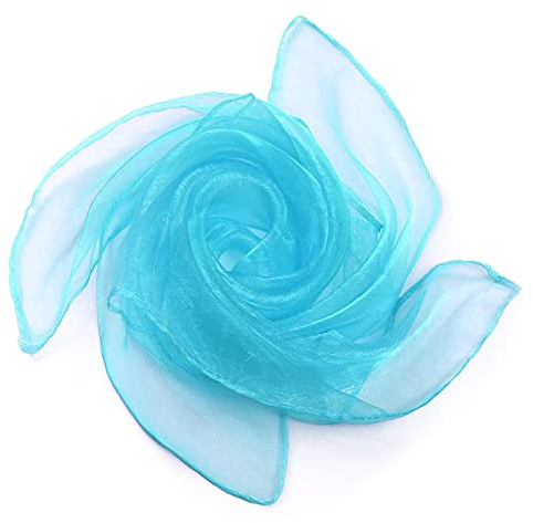 Grantop 8 Stück Square Jongliertücher Set, Blau Bunte Tücher, 60 * 60 cm Tanz Tücher Bunte Chiffontücher, Rhythmik Spieltücher für Kindergarten Kinder Party-Aktivitäten Kindershow