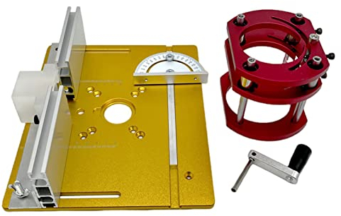 Mesa para Fresadora de Madera Base de Elevación de Fresado de Madera Eléctrica Placa Inserción para Fresadora Aluminio Multifuncional (Color : Gold, Size : 3PS)