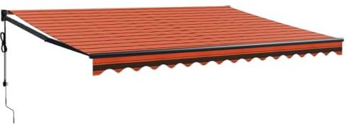 vidaXL Markise, Sonnenmarkise mit Kurbel Automatisch, Gelenkarmmarkise für Terrasse Balkon, Sonnenschutz Terrassenmarkise Balkonmarkise, Orange Braun 4,5x3m