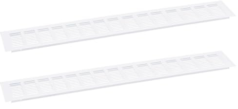 sourcing map Air Vents Cover,2Pcs 600x100mm Air Return Vent Cover,White | Aluminum Alloy,Mesh,Rectangle Louvered Ventilation Grille for Shoe Cabinet Wardrobe