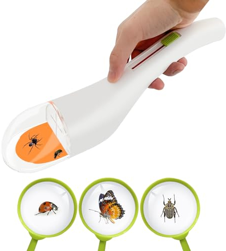 TAIHOBO Attrape-Insectes, Attrape Araignée avec Loupe, Attrape Insecte, Facile à Attraper et Observer Insecte Vivants, Pièges Antiparasitaires pour Protection du Jardin Contre Les Insectes