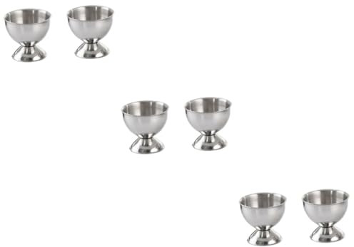 Alipis 6 Piezas Porta Huevos Copas De Cóctel Antiguas Huevera para Nevera Huevo De Nevera Soporte para Huevos Cocidos Soporte para Huevos para Nevera Planta Metal Colocar Acero Inoxidable
