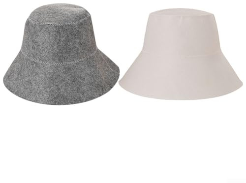 Saunahut für Damen und Herren, Filz-Saunahut, Saunamütze, Filzhut, Naturfilz, Badehut zur Überhitzungsvorbeugung für Sauna, heiße Quellen, Badezimmer (weiß)