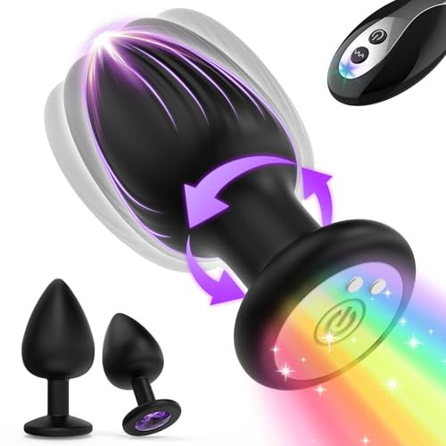 Analplug# für Frauen Analvibratoren für Mann mit 10 Rotation Vibration, 3PCS Buttplug Vibratorensets Prostata Stimulation Männer Solo, Sex Spielzeug für Paare Extrem Sextoysets Analplug# für Männer