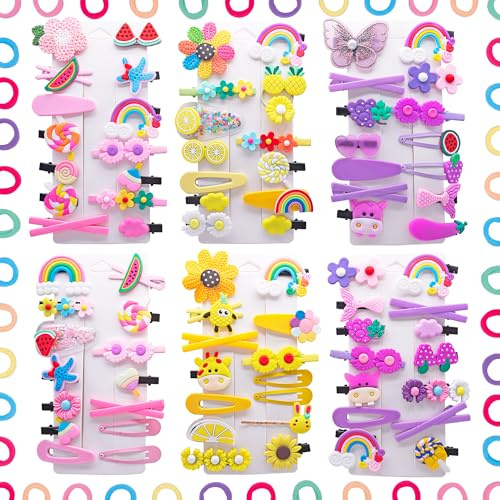 MAITIANISK 84PCS Hair Accessories for Girls Little Girl Hair Clips Barrettes for Baby Toddler Teens Women Kids Cute Candy Colorful Flower Gift for 4-12 Ages (Toddler Hair Accessories)