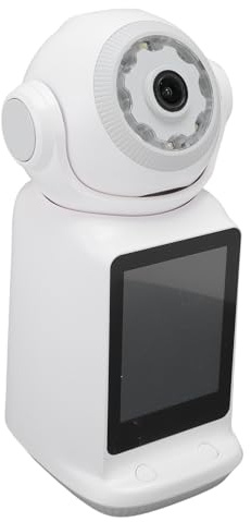 ASHATA Home Security Indoor -Kamera mit 360 -Grad -Ansicht High Definition -Display Bildschirm Funktioniert mit 2,4 GHz WiFi 2 Wege Talk Stille Motorbewegungserkennung für Baby Pet